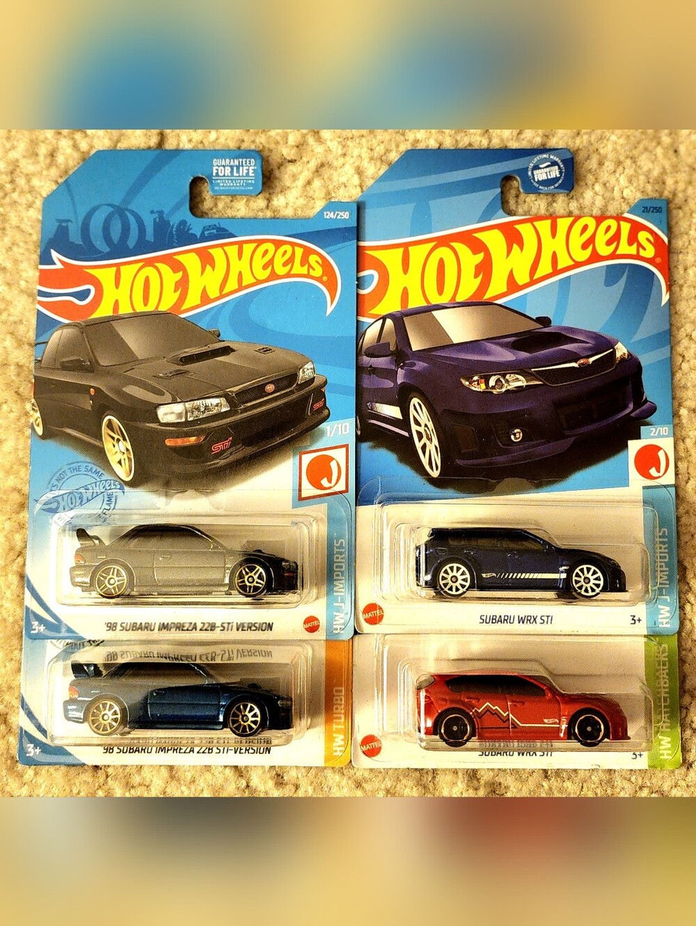 Hot Wheels '98 Subaru Impreza 22B STi-Version and Subaru WRX STI Cars